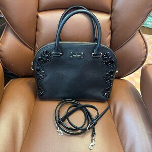 Kate Spade Grove Street Carli Satchel in Black with crystal embellishments